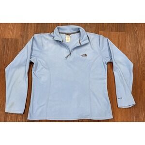 The North Face Sweatshirt‎ Womens Medium Blue 1/4 Zip Lightweight Fleece TKA 100